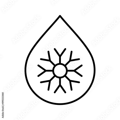 Blood freezing icon. Healthcare and cryopreservation line symbol. Black and white.