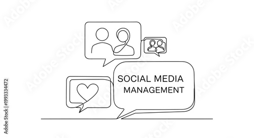 Social Media Management Concept, Online Communication, Business Strategy, Digital Marketing, Network