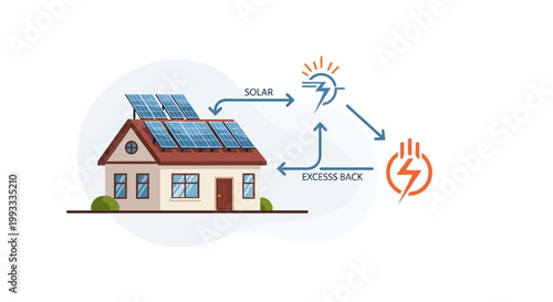 Solar Energy System for Home Renewable Power Generation.