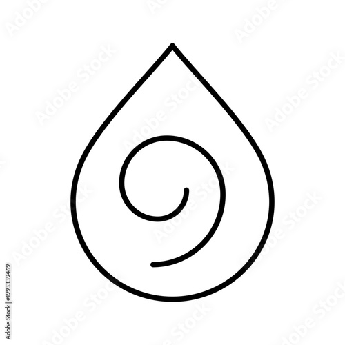 Blood drop icon. Healthcare and hemophilia line symbol. Black and white.