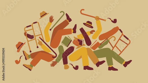 abstract illustration of dancing people.