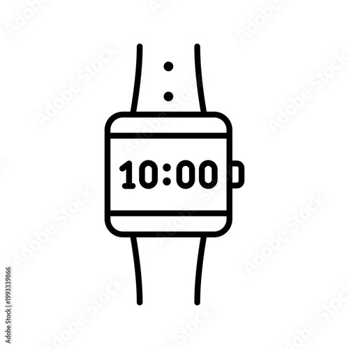 Fitness tracker icon. Healthcare and fitness tracker line symbol. Black and white.