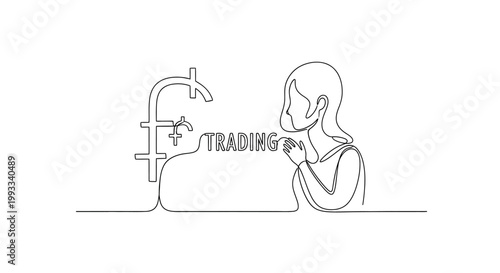 Woman praying for stock market trading success, financial growth concept