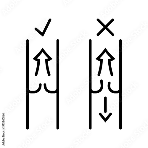 Vein valve icon. Healthcare and vascular disease line symbol. Black and white.