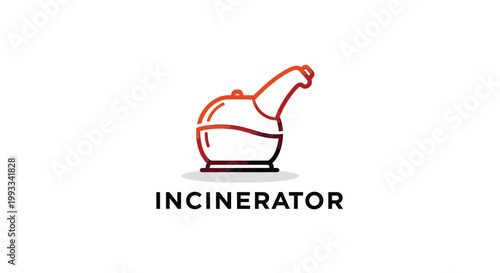 Modern Incinerator Logo Design for Waste Management and Disposal.