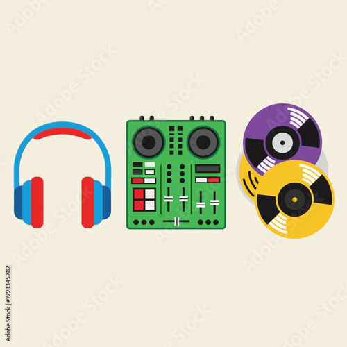 DJ Equipment: Headphones, Turntables, and Vinyl Records