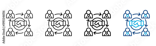 Collaboration Icon Different Style Outline Collection Set Vector Illustration