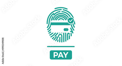 Biometric Payment Security: Fingerprint Scan with Credit Card and Pay Button