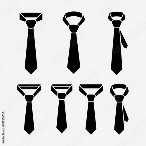 Set of Black Tie Icons: Formal Neckwear Collection