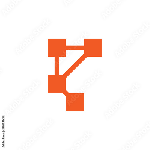 Simple pixel letter P logo
