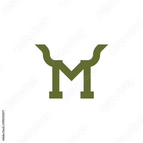 Simple, clean M logo with horns