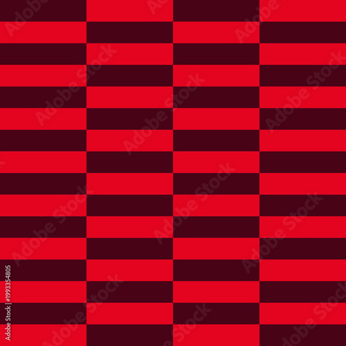 Abstract geometric seamless pattern with alternating red and dark maroon horizontal stripes