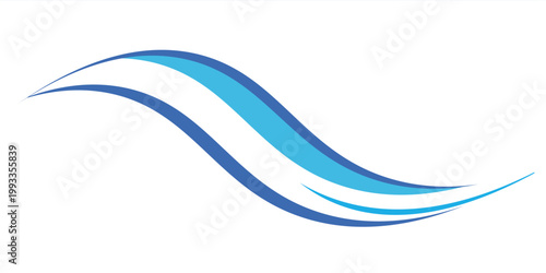 Abstract Blue Flowing Wave Shapes on White Background, Dynamic Curved Lines Design Vector Illustration.10eps.walpaper.desain