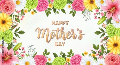 Vibrant floral wreath with 