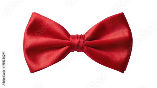 Obraz na płótnie Crimson satin bow tie with central knot detail