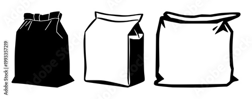 Thermal insulation delivery bag set with solid black icon on white background featuring thermal, insulated, delivery with logistics and packaging