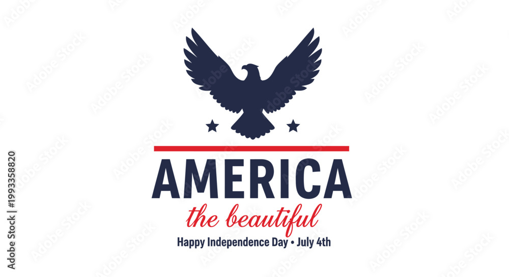 Obraz premium American eagle, patriotic logo, Independence Day, July 4th, USA flag symbol