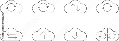 Diagram of eight distinct seed shapes with internal structures and arrows