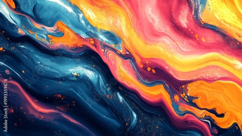 Abstract Fluid Art - Vibrant Colors and Flowing Patterns