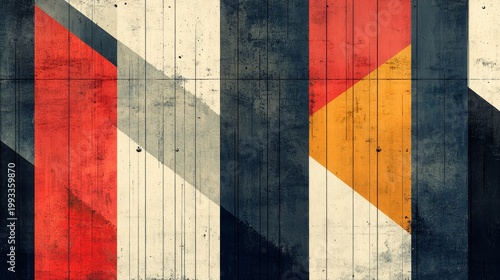 Abstract Geometric Design on Textured Wood Panel Background