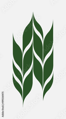Seamless pattern design of green tree leaves and spring floral branches isolated on white background for an eco nature vector illustration