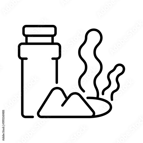 Agar powder icon. Food and gelling agents line symbol. Black and white.