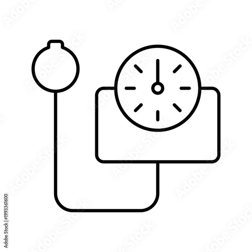 Blood pressure icon. Healthcare and blood pressure line symbol. Black and white.