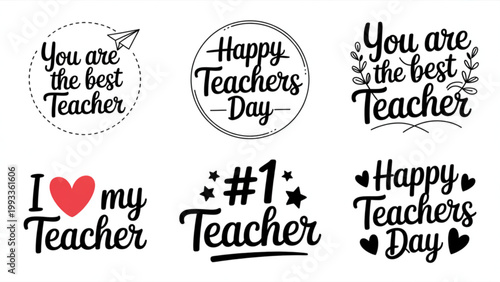 A collection of handwritten and artistic text designs celebrating love, friendship, and positivity with various stylized fonts and phrases Vector