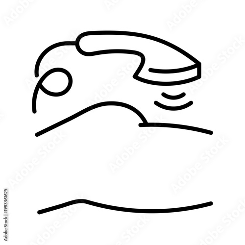 Body lift icon. Healthcare and cosmetic surgery line symbol. Black and white.