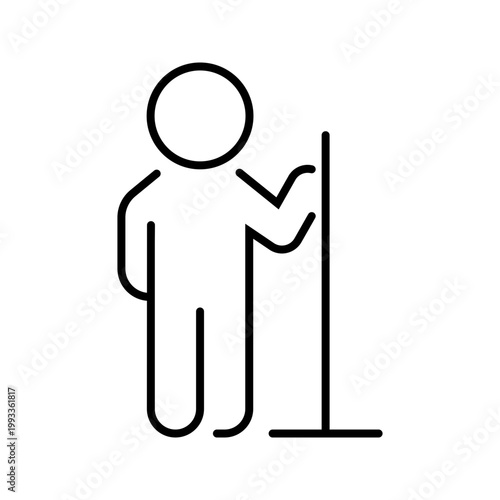 Cleaner mop icon. Business and janitorial line symbol. Black and white.