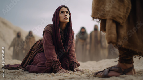 Mary Magdalene Kneeling at the Feet of Jesus Christ