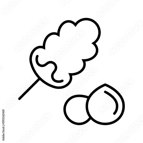 Millet seed icon. Food and grains line symbol. Black and white.