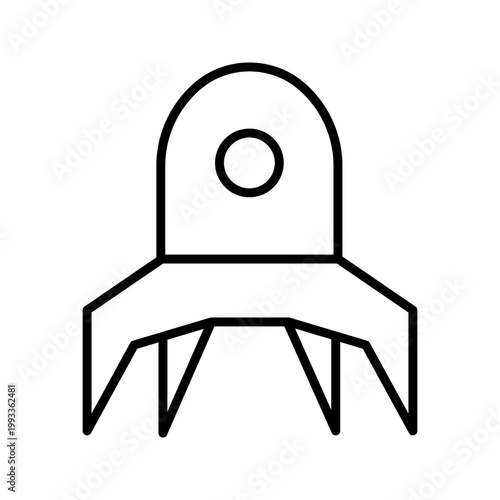 Moon rover icon. Science and lunar rover line symbol. Black and white.