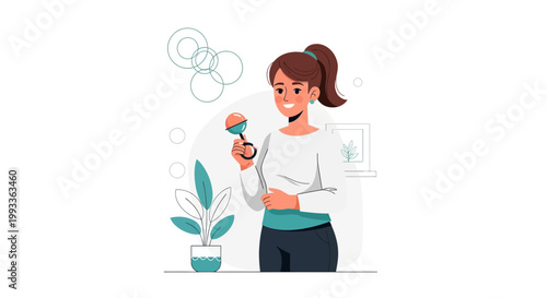 Pregnant Woman Holding Rattle, Expecting Motherhood, Baby Shower, Joyful Anticipation