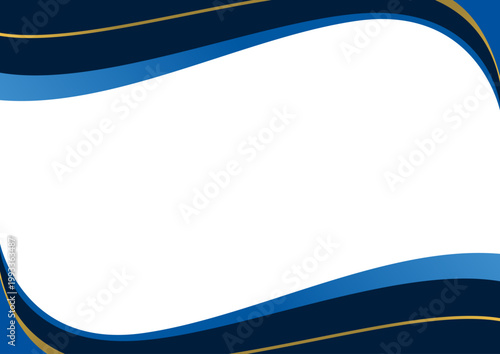 luxury border frame certificate blue navy and golden design