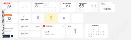 Modern digital calendar interface with schedule and events