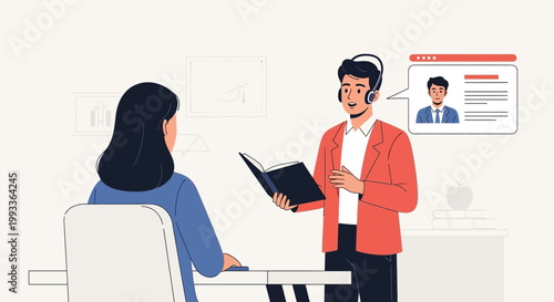 Online meeting with a business coach and client discussing work strategy