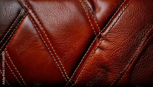 Luxurious Brown Leather Texture With Diamond Stitching Detail, Premium Craftsmanship For High-End Fashion Backgrounds