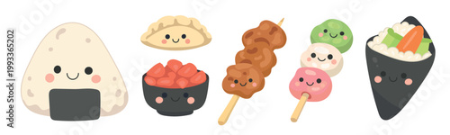 Food isolated japanese for vector illustration cartoon and restaurant asian menu. Design icon japan for yakitori sushi food and onigiri rice meal. Food dish art for vector fish isolated