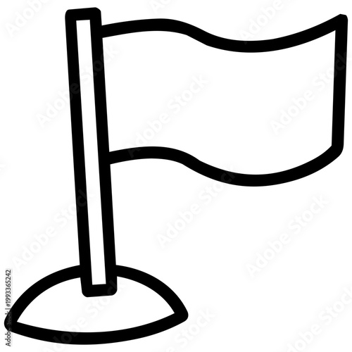 space journey field trip flag line art hand drawn black and white outline