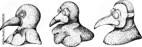 Hand drawn illustration set in a dark plague doctor theme, medieval medicine, anatomy, and occult aesthetics. Vintage engraving style, suitable for gothic, historical, and dark