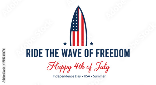 4th of July, American Independence Day, Patriotic Surf, Summer Freedom Wave