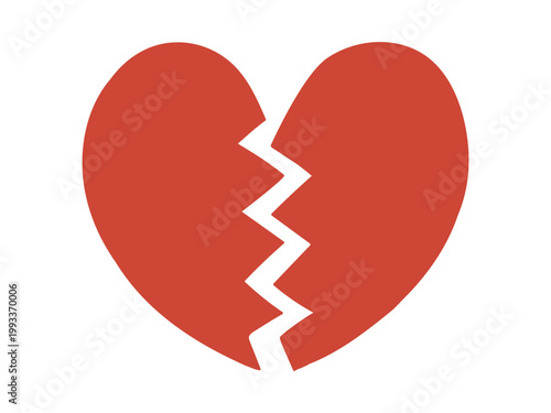 割れたハートのイラスト（失恋・悲しみ・ショック・ベクター素材）