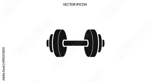 Black dumbbell weightlifting fitness icon.