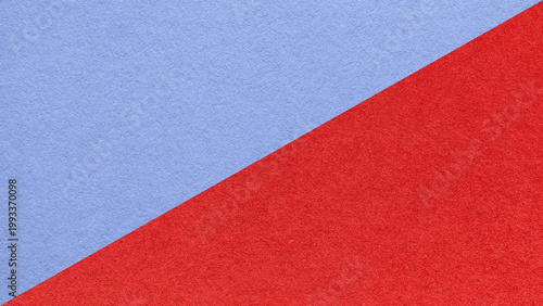 Light blue paper texture two color background with red diagonal split and copy space for template, banner, presentation