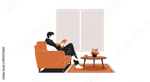 Person reading a book while relaxing on a comfortable armchair.