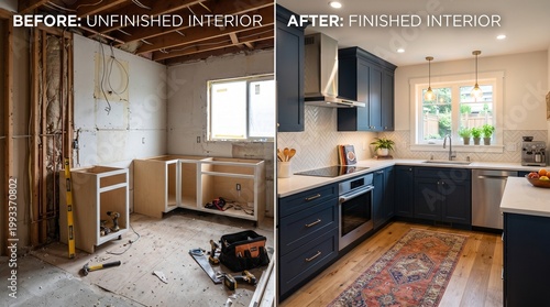 Before and After Kitchen Renovation: Unfinished Construction to Modern Design