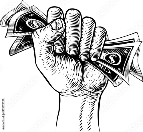 A hand clenched fist holdin...