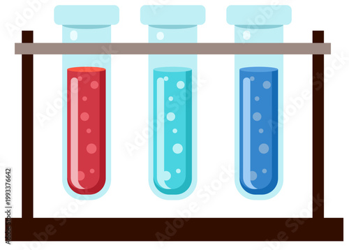 Chemical Reaction Experiment. Laboratory Experiment with Liquid