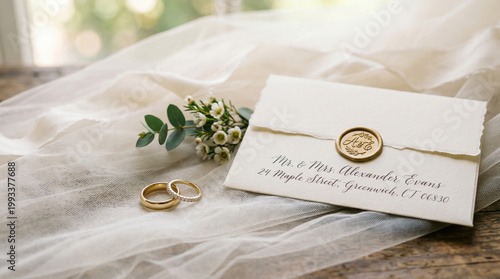wedding rings and flowers